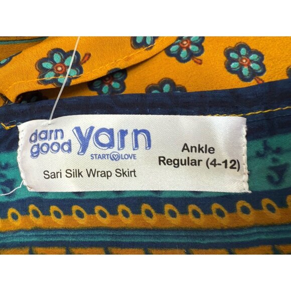 NWT Darn Good Yarn Sari Silk Wrap Ankle Length Boho Maxi Skirt Fits Sizes 4-12 - Picture 12 of 13